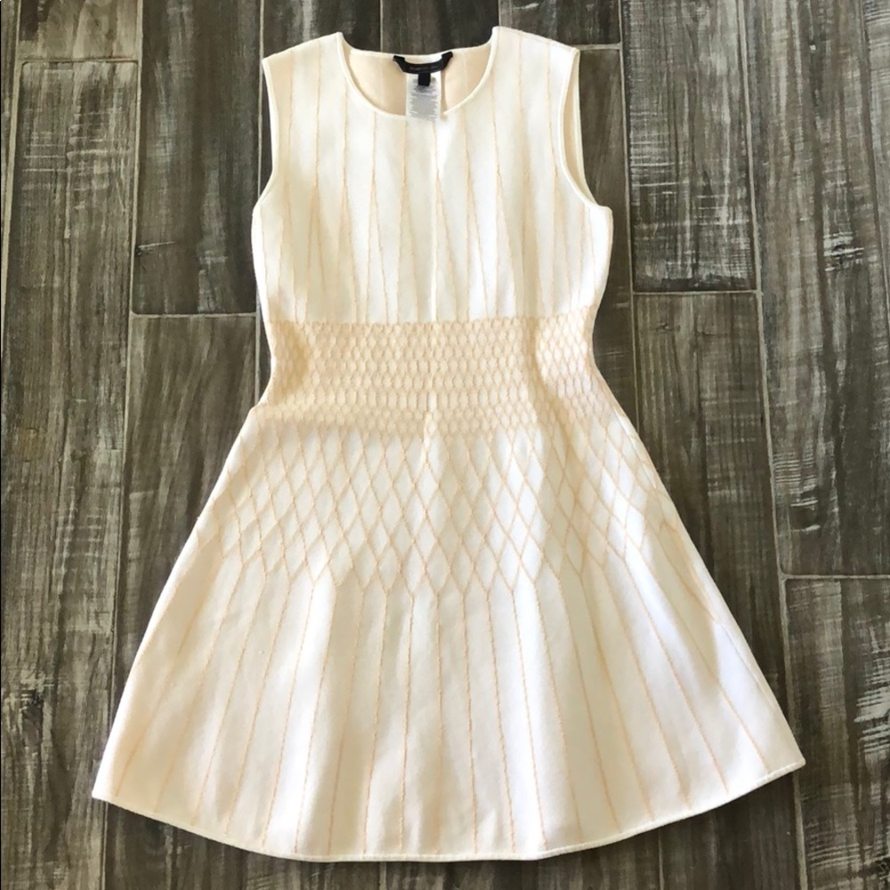 BCBG White and cream knit dress